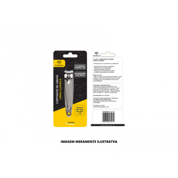 CORTADOR DE UNHAS - MIZZA - 7cm COM CORRENTINHA MURENA